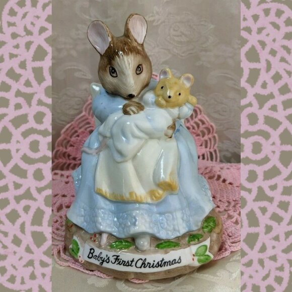 Schmid Hunca Munca Baby's First Christmas NIGHTLIGHT Beatrix Potter Mother Mouse - Picture 1 of 11